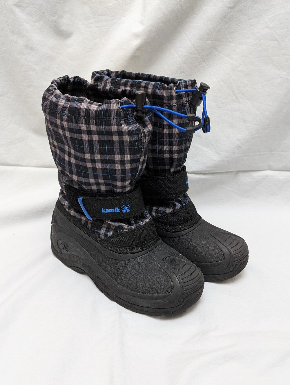 Kamik Boys Plaid Insulated Snow Boots Size 2